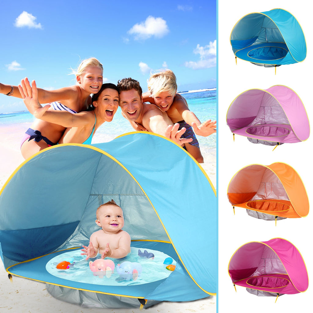 Baby Beach Tent Kids Outdoor Camping Easy Fold Up Waterproof Pop Up Sun Awning Tent UV-protecting