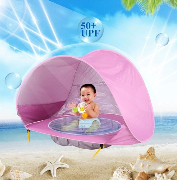 Baby Beach Tent Kids Outdoor Camping Easy Fold Up Waterproof Pop Up Sun Awning Tent UV-protecting